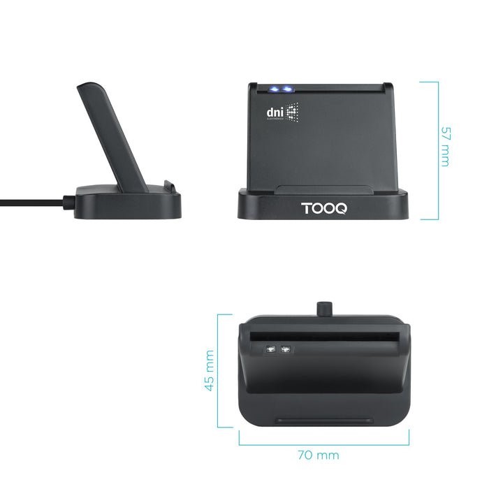 EAN 8433281010383 - TooQ TQR-220B lector de tarjeta inteligente Interior imagen 3