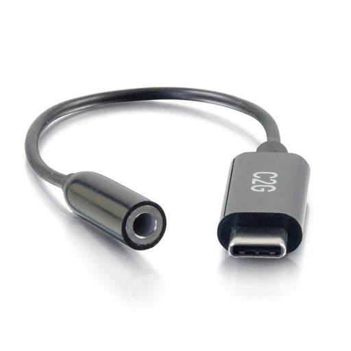 EAN 0757120544265 - C2G 54426 cable de teléfono móvil Negro 0,15 m USB-C 3,5 mm imagen 1