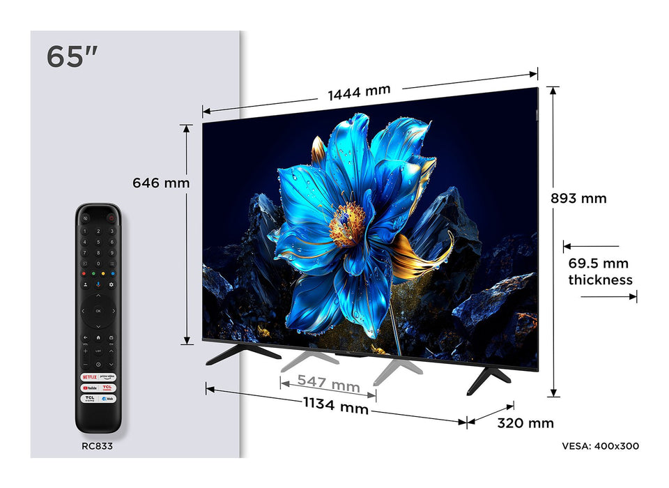 EAN 5901292525927 - TCL P7K 65P7K Televisor 165,1 cm (65") 4K Ultra HD Smart TV Wifi Metálico 450 cd / m² imagen 1