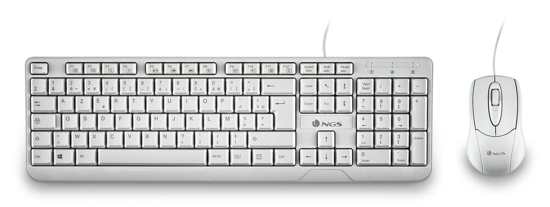 Pack 2en1 (Teclado/Ratón) Ngs Cocoa (Blanco)