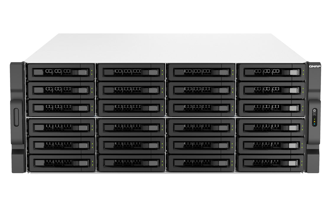 EAN 4711103082256 - QNAP TS-H3087XU-RP NAS Bastidor (4U) Intel Xeon E E-2378 64 GB DDR4 0 TB QuTS hero Negro, Blanco imagen 1
