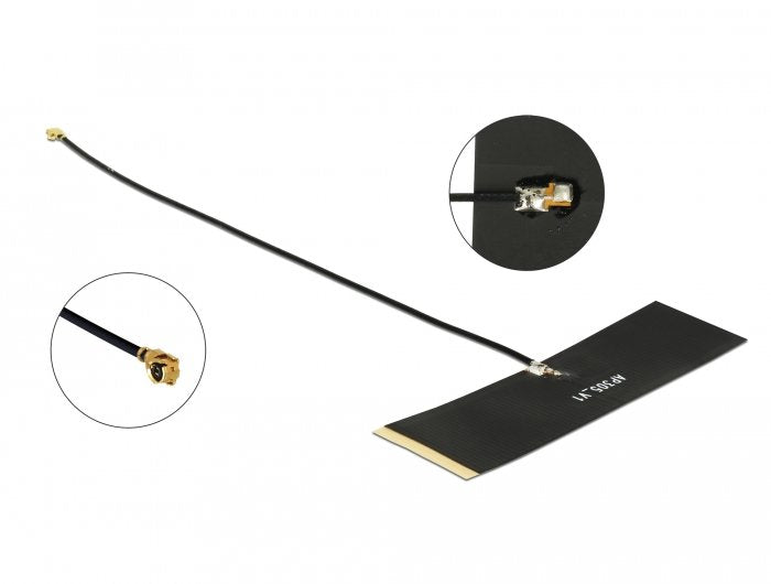 Delock Tetra 430 - 470mhz Antenne Mhf I Stecker 0 Dbi 1.13 15cm Schwarz Klebemontage