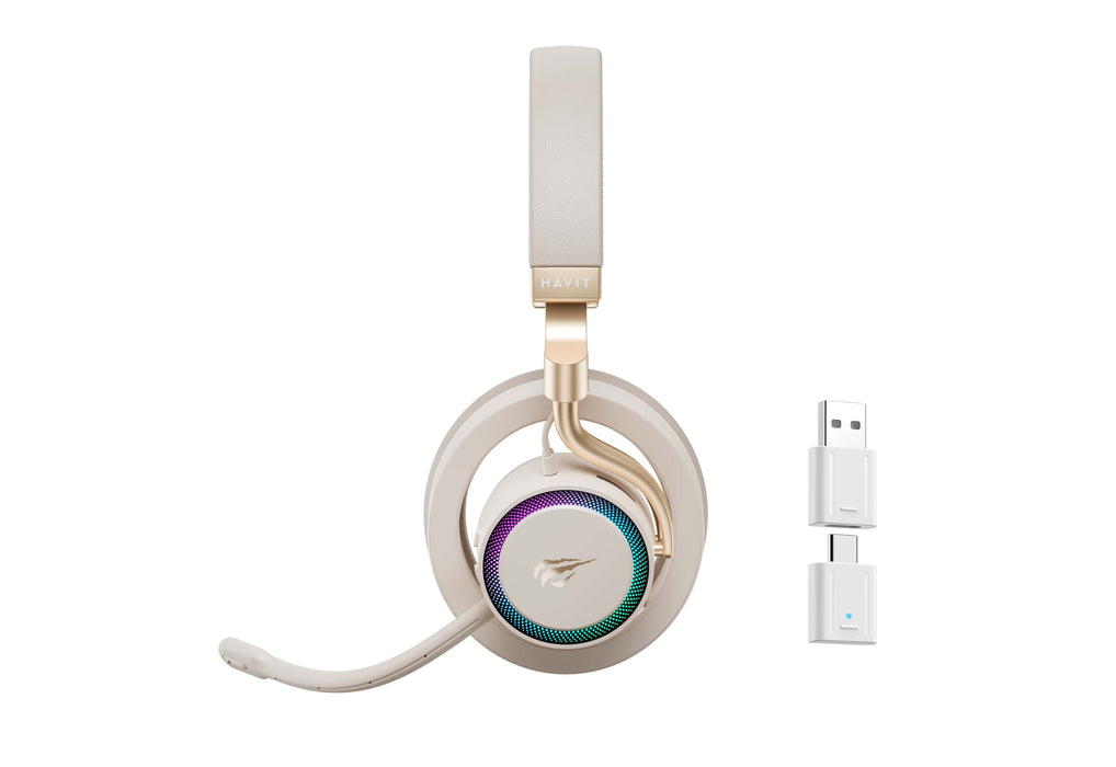 Auriculares  Havit Fuxi-H8 Con Cable/Inalámbricos Para Juegos (Dorados)