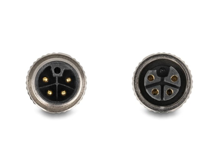 Delock M12 Cable L-Kodiert 4 Pin Stecker Zu Buchse Pur Schleppkettentauglich 2 M Schwarz