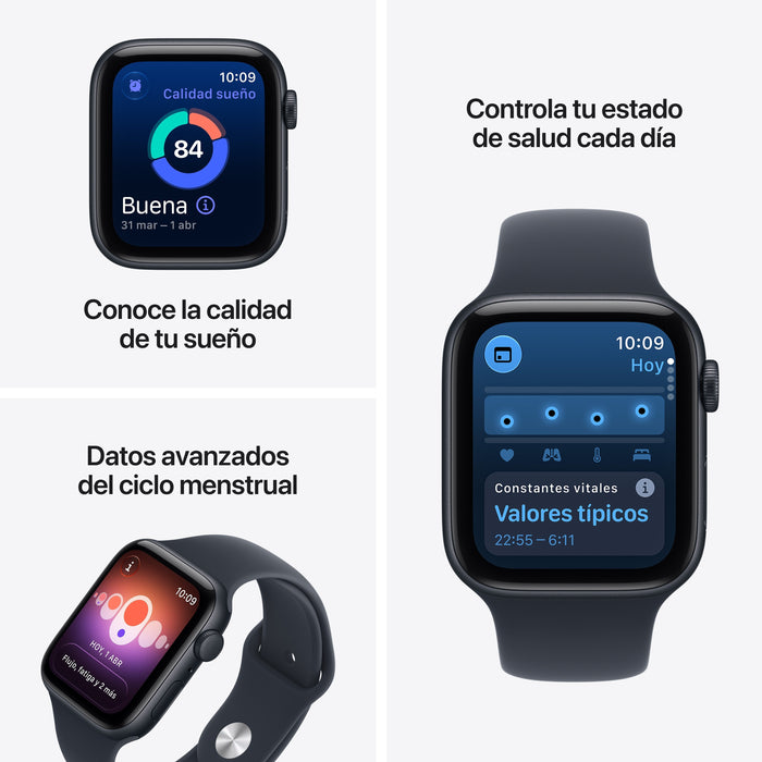 Apple Watch Se3 Gps 40mm Caja De Aluminio Medianoche Correa Deportiva Azul Marino M L