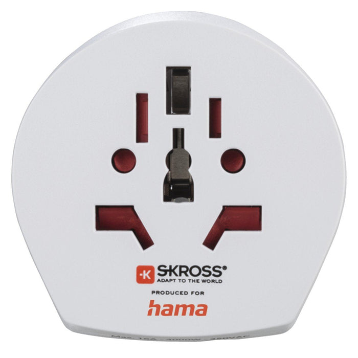Hama World Travel Pro Adaptador De Viaje Universal - Potencia Hasta 1680w - Voltaje 110-240v - Blanco