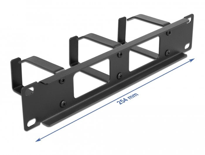 Delock Panel De Gestión De Cables De 10" Con Abertura Y 3 Ganchos 1u Negro