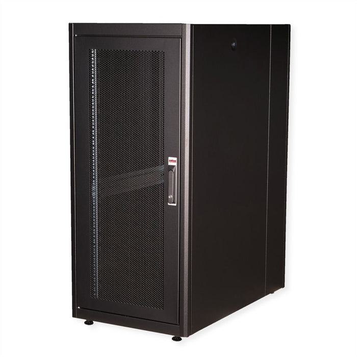 Roline 19-Zoll Serverschrank Basic 26 He, 600x1000 Bxt Perforiert Schwarz