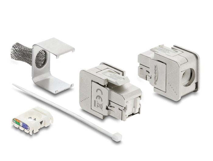 Delock Keystone Módulo Rj45 Conector Hembra A Lsa Cat.6a Apantallado Con Abschirmgeflecht Sin Herramientas