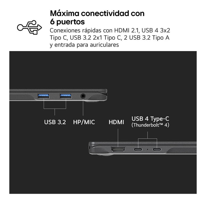 EAN 8806096666708 - LG Gram 16ZD90T-G.AX88B ordenador portatil Intel Core Ultra 7 255H Portátil 40,6 cm (16") WQXGA 32 GB LPD imagen 9