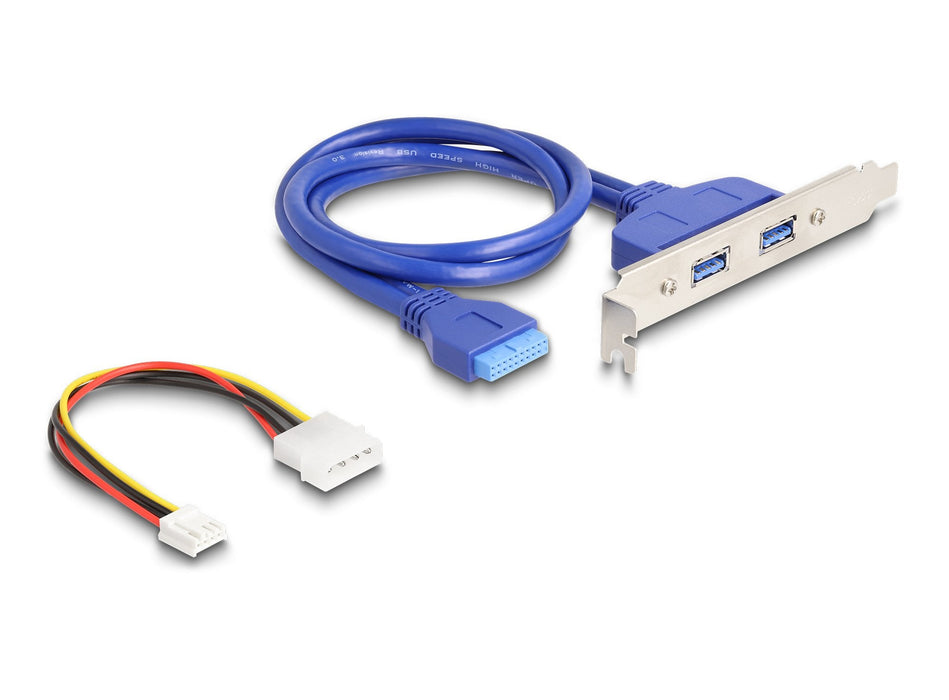 Konverter M.2 Key B+M Stecker Zu 2 X Usb 5 Gbps Typ-A Buchse Mit 50 Cm Cable