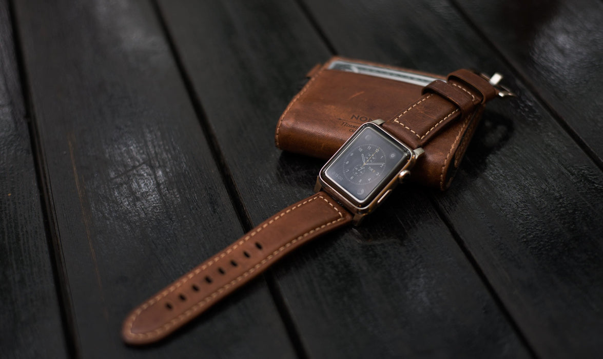 Nomad Strap Trad. Lthr. Brown Connect. Silver 42/44/45/49mm