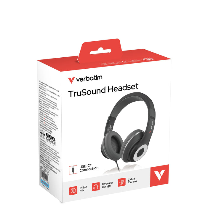 Auriculares Verbatim  Trusound Usb-C With In-Line Microphone