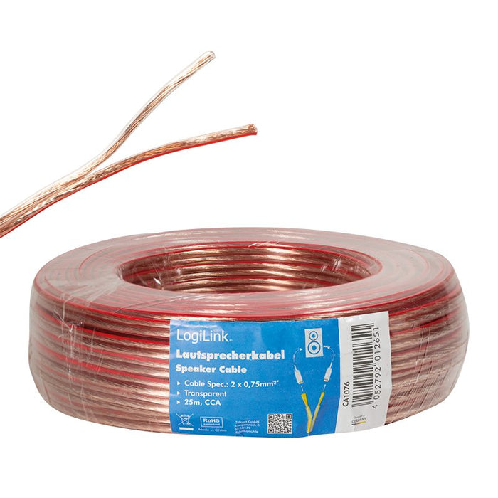 EAN 4052792012651 - LogiLink CA1076 cable de audio 25 m Transparente imagen 3