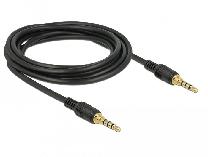Delock Klinkencable 3,5 Mm 4 Pin Stecker Zu Stecker 3 M Schwarz