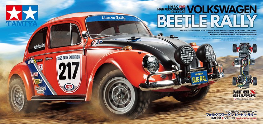 Tamiya Volkswagen Beetle Rally Mf-01x 4wd Kit Con Esc 1 10