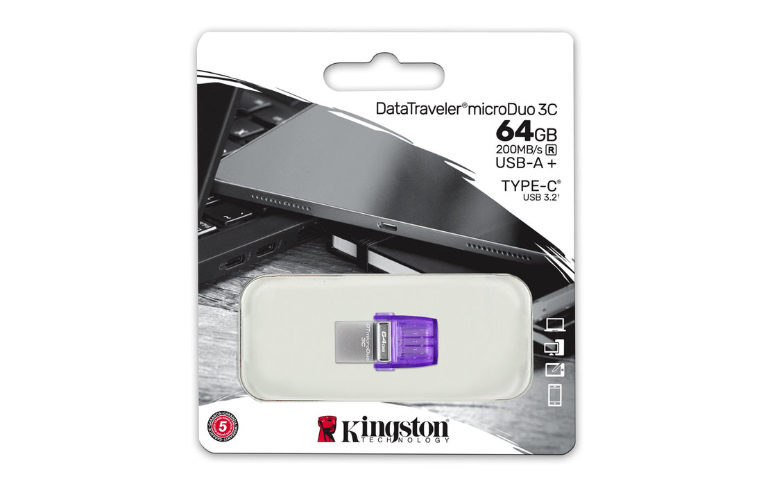 EAN 0740617328219 - Kingston Technology DataTraveler microDuo 3C unidad flash USB USB Type-A / USB Type-C 3.2 Gen 1 (3.1 Gen  imagen 5