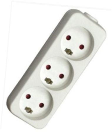 StikdSe 3 Udtag M/Jord, 1,5m  Ledning, Hvid.,