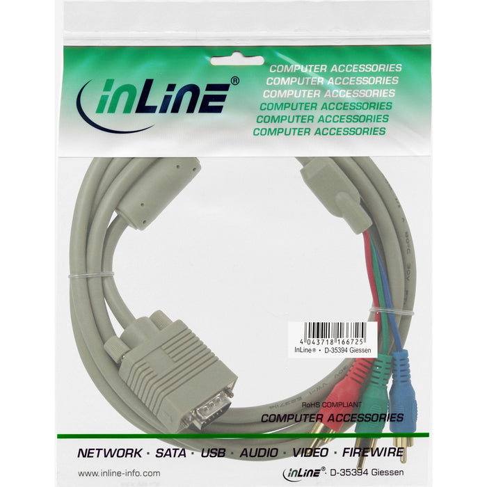 Inline Vga Rgb Cable Vga Macho A 3x Rca Macho 2m