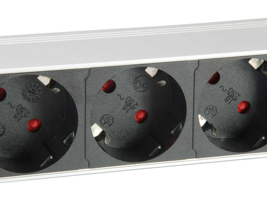Regleta Alimentacion Rack 19 1u 7 Tomas Con Interruptor Y Protector Sobretension