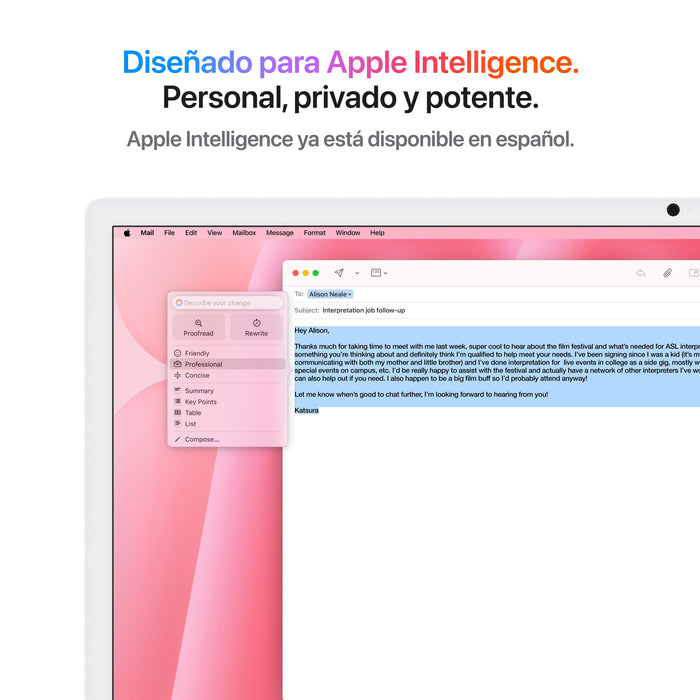 EAN 0195949598739 - Apple iMac Apple M M4 59,7 cm (23.5") 4480 x 2520 Pixeles PC todo en uno 16 GB 512 GB SSD macOS Sequoia W imagen 5