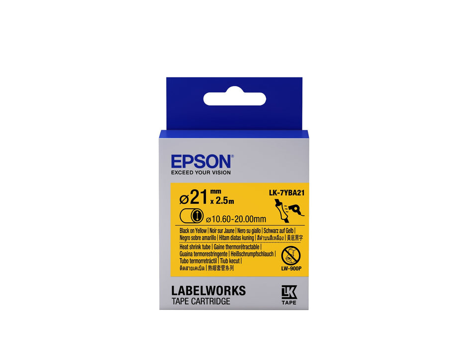 Epson Cinta Lk-7yba21 - Gaine Thermorétractable Hst Negro/Amarillo D21/2,5
