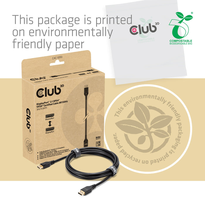 EAN 8719214473259 - CLUB3D CAC-1093 cable DisplayPort Negro imagen 6
