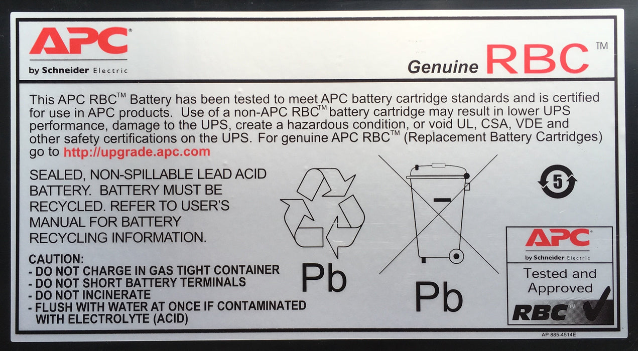 Apc Replacement Battery Cartridge #31 Batería De Ups 1 X Baterías Ácido De Plomo Para P/N: Suol1000uxich Suol1000xlich Suol2000uxich Suol2000xlich Surt1000rmxli-Nc