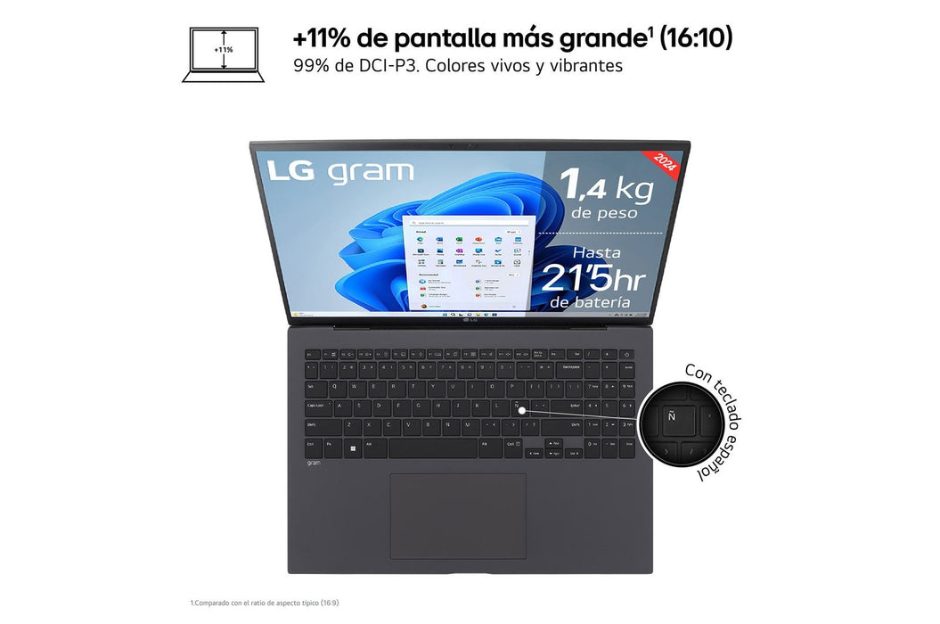 EAN 8806096284568 - LG 17Z90S Intel Core Ultra 7 155H Portátil 43,2 cm (17") WQXGA 16 GB LPDDR5-SDRAM 1 TB SSD Wi-Fi 6E (802. imagen 2