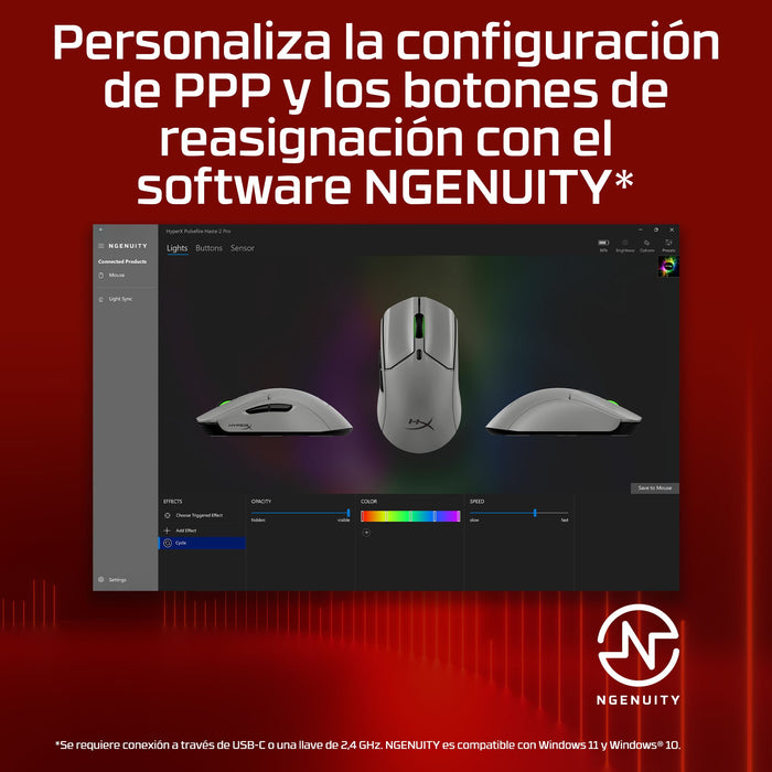 EAN 0198122802432 - HyperX Pulsefire Haste 2 Pro 4k Wireless Gaming Mouse ratón Juego Ambidextro Bluetooth + USB Type-C Óptic imagen 3