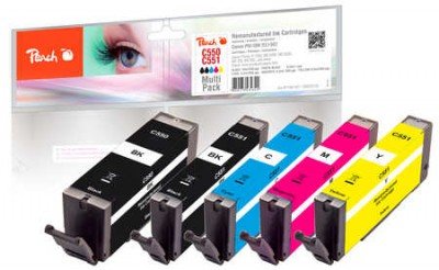 EAN 7640173434344 - Peach 320123 cartucho de tinta 5 pieza(s) Negro, Cian, Magenta, Amarillo imagen 1