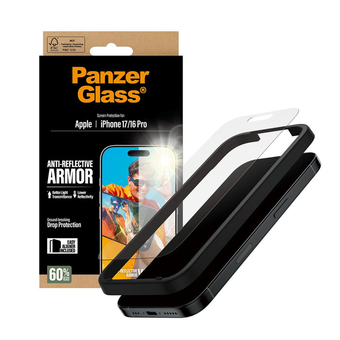 Panzerglass ® Anti-Reflective Armor Screen Protector Iphone 17  Iphone 16 Pro W. Easyaligner Protector De Pantalla Apple 1 Pieza(S)