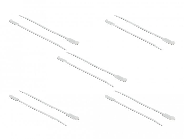Delock Cablebinder Mit Beschriftungsfeld L 300 X B 4,8 Mm Weiss 10 Stück