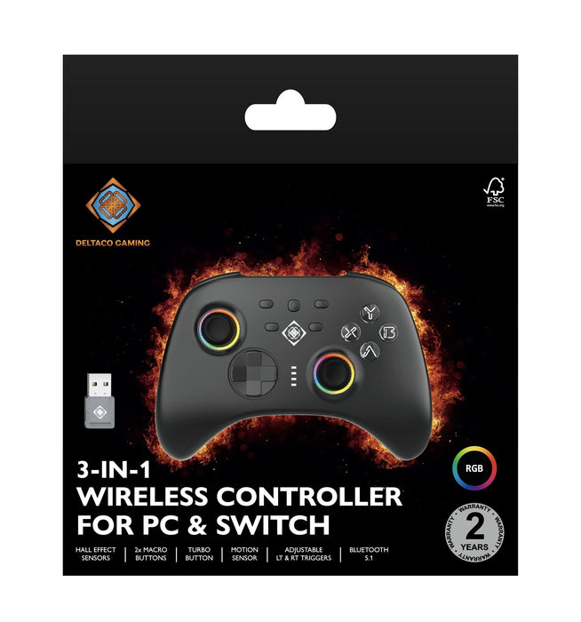 Deltaco Wireless 3-In-1 Pc Controller 2.4g Bt
