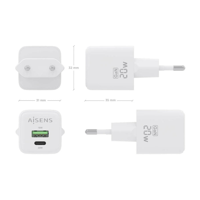 EAN 8436574709469 - AISENS ASCH-20W2P010-W cargador de dispositivo móvil Universal Corriente alterna Carga rápida Interior imagen 4