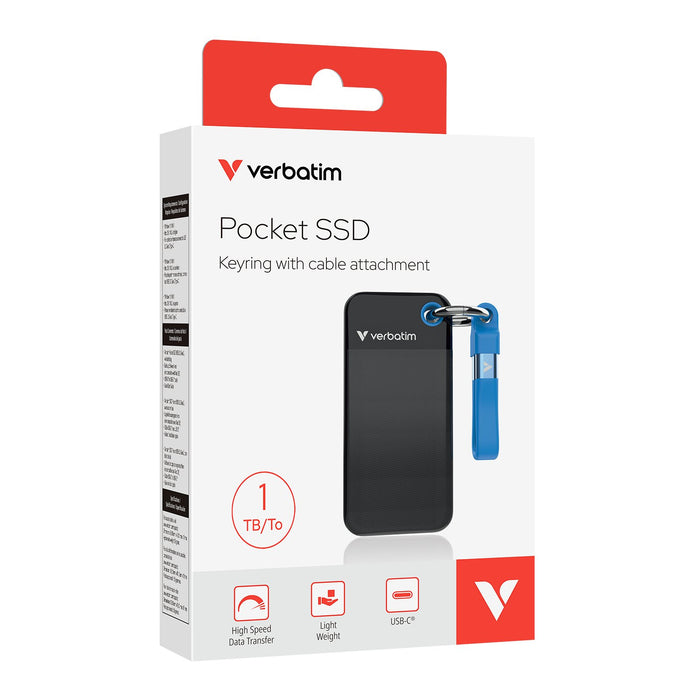 EAN 0023942321910 - Verbatim Pocket SSD 1 TB USB Tipo C 3.2 Gen 2 (3.1 Gen 2) Negro, Azul imagen 2