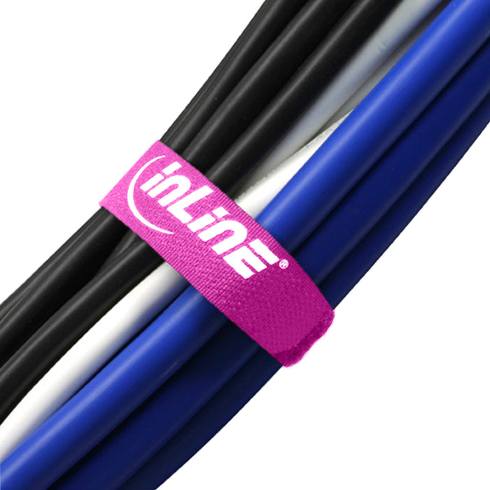Tiras De Cables Inline De Velcro 20 X 200 Mm 10 Uds. Rosado