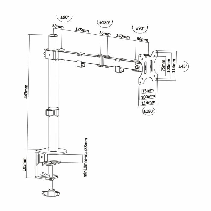 EAN 8436574703429 - AISENS DT32TSR-039 soporte para monitor 81,3 cm (32") Escritorio Negro imagen 6