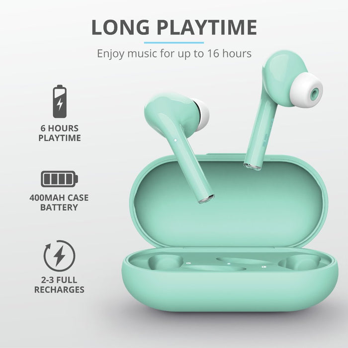 EAN 8713439237030 - Trust Nika Auriculares True Wireless Stereo (TWS) Dentro de oído Llamadas/Música Bluetooth Turquesa imagen 3
