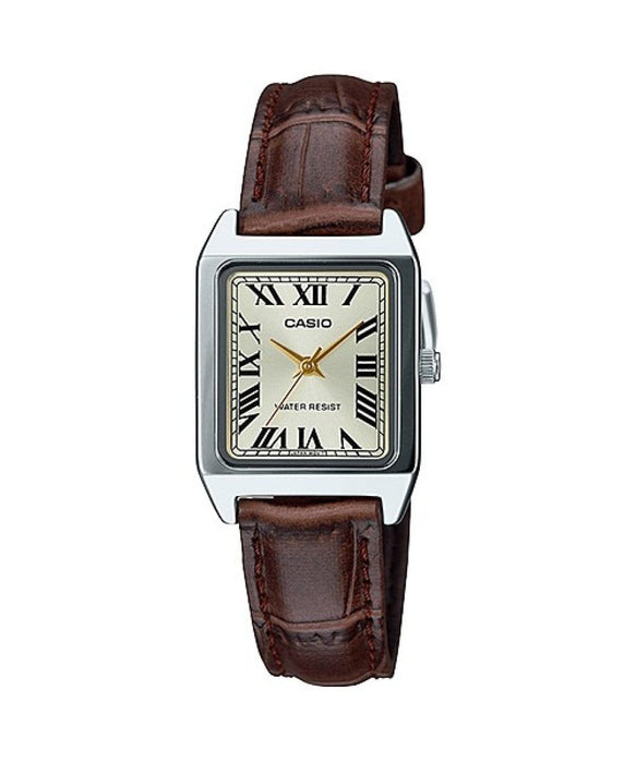 Casio Ltp-V007l-9budf Analoge Armbanduhr, Plata/Braun