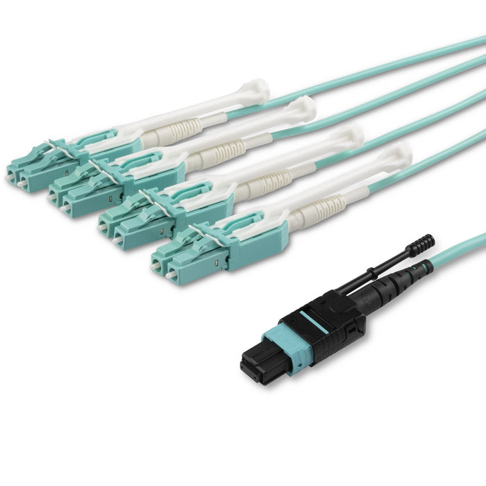 Startech.Com Mpo8lcpl2m Cable De Fibra Optica 2 M Om3 Mpo/Mtp 8x Lc Aqua