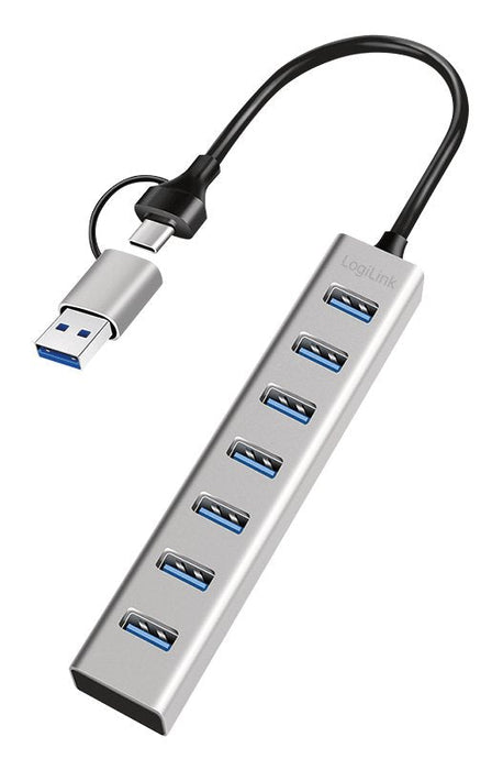 Logilink Ua0441 Hub De Interfaz Usb 3.2 Gen 1 (3.1 Gen 1) Type-A + Type-C 5000 Mbit/S Gris