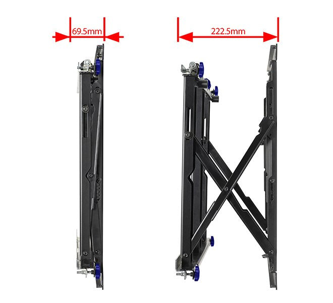 B-Tech Wandhalterung 600x400 -50kg 42-75'' Pop-Out Videowall Negro