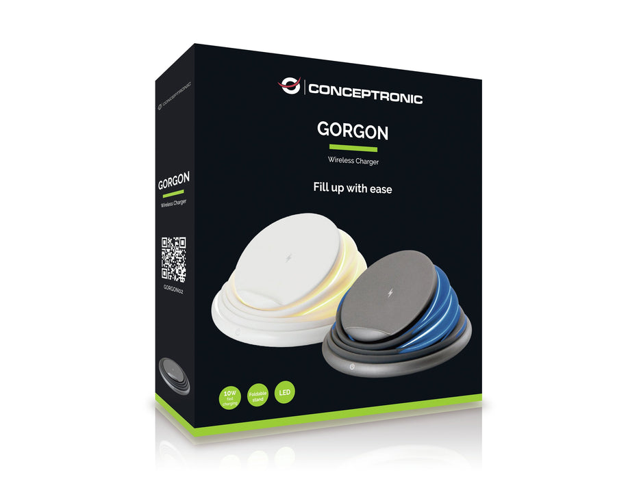 EAN 4015867207109 - Conceptronic GORGON02G cargador de dispositivo móvil Universal Gris USB Cargador inalámbrico Carga rápida imagen 3