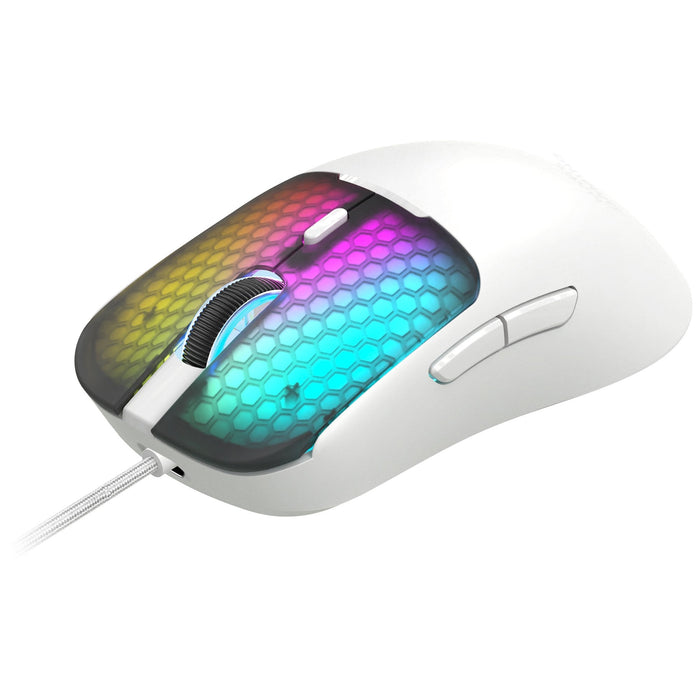 Mouse Mars Gaming Mm-Viperw Ultraligero 56g Cableado Usb 6 Botones 12800 Dpi Rgb Blanco
