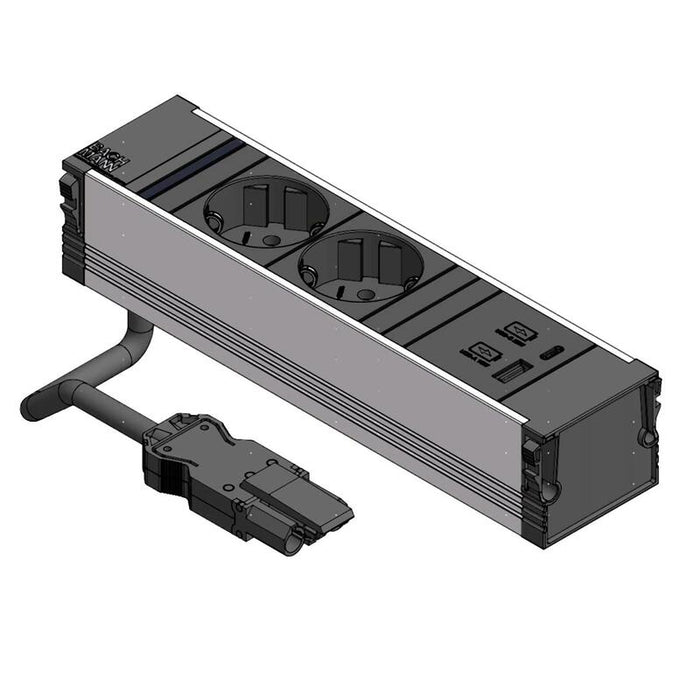 Bachmann Coni 2x Schutzkontakt 1xusb A C 22w Schwarz