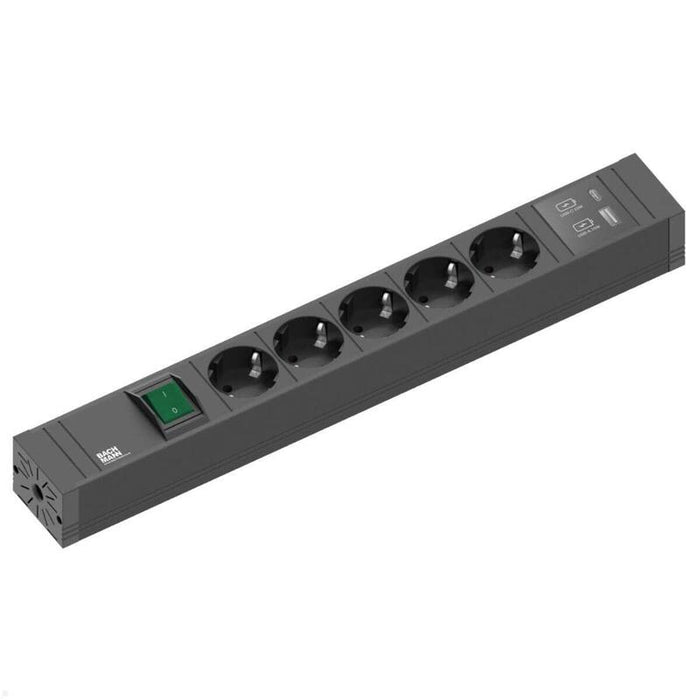 Bachmann Connect Line 5x Contacto De Protección, Interruptor Usb A&C 22w, Negro