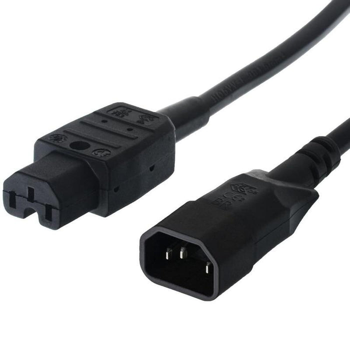 Bachmann Netzcable Kaltgertestecker Stecker Iec320 C14 - Warmgerte Kupplung Iec320 C15 Schwarz 1,5m