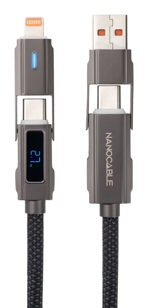 EAN 8433281017269 - Nanocable 10.01.2501 cable USB 1 m USB A/USB C USB C/Lightning 27 W Negro imagen 1