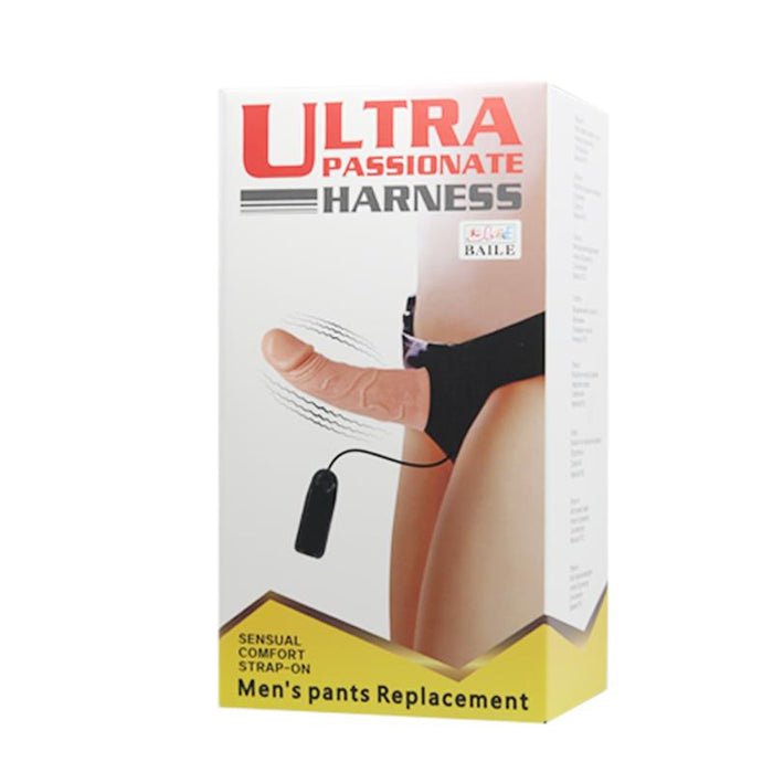 Baile Arnés Con Dildo Vibrador Natural 15 Cm